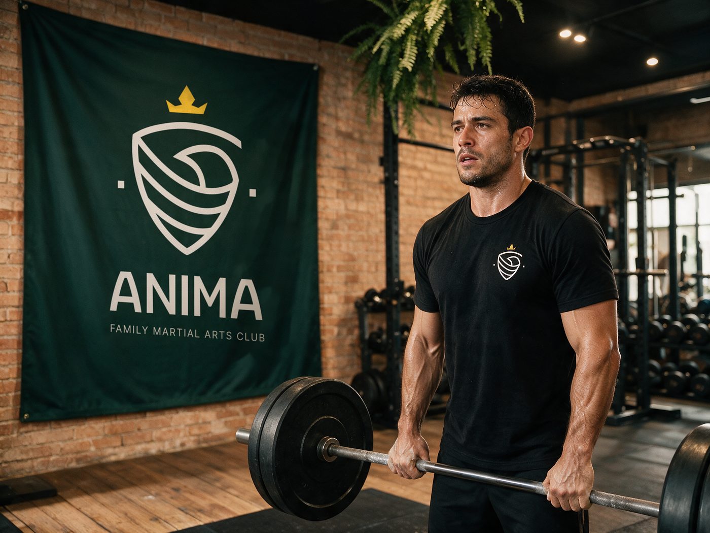 Área de força da ANIMA com levantamento terra e bandeira do clube